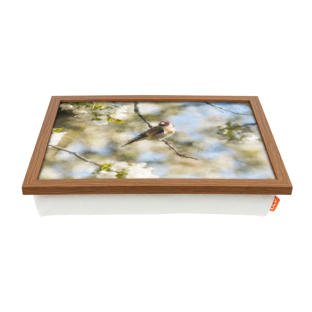 East Urban Home Laptop-Tablett Goldfinch Bird in a Cherry Tree Malerei