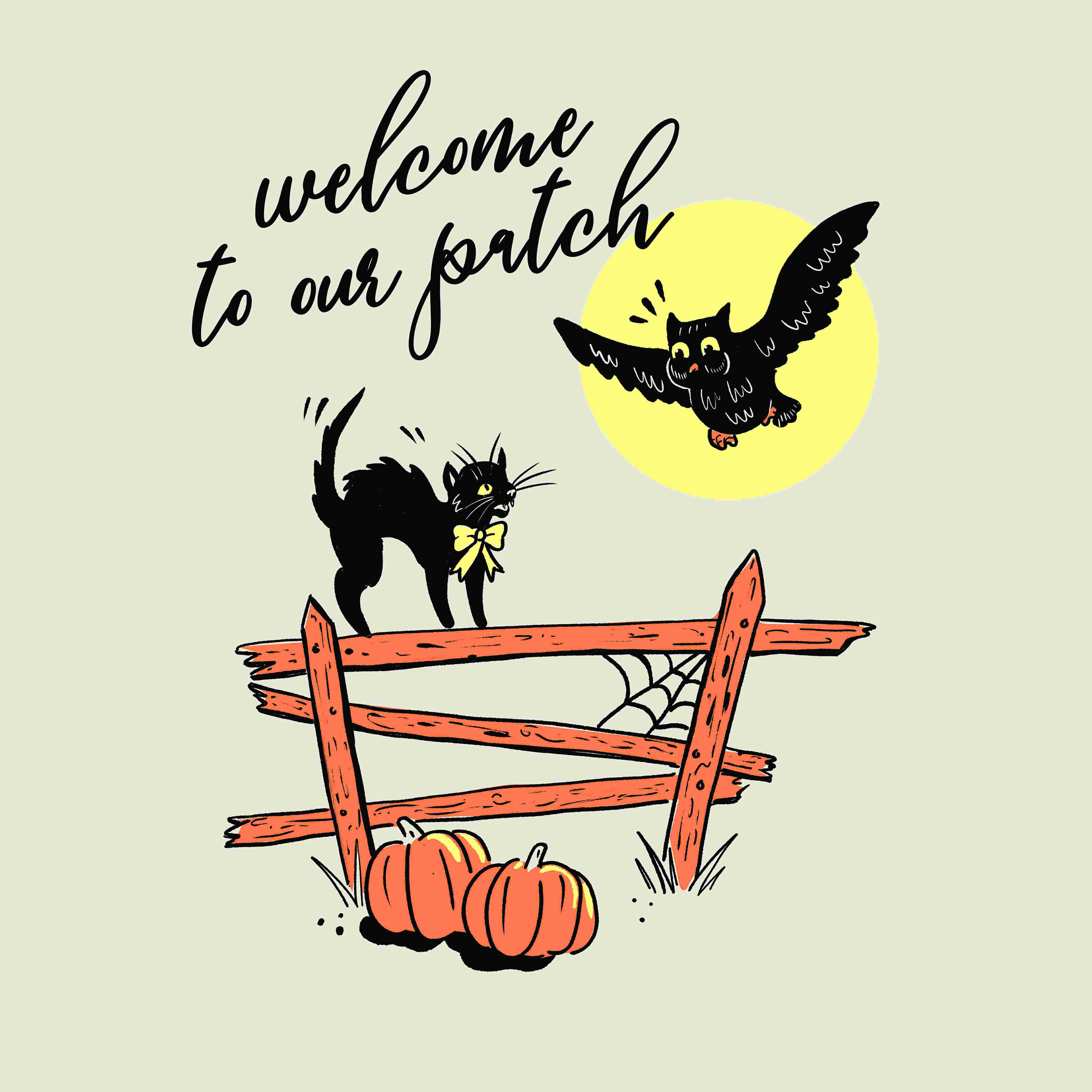 The Holiday Aisle® Black Cat And Owl Halloween Fence Wrapped Canvas
