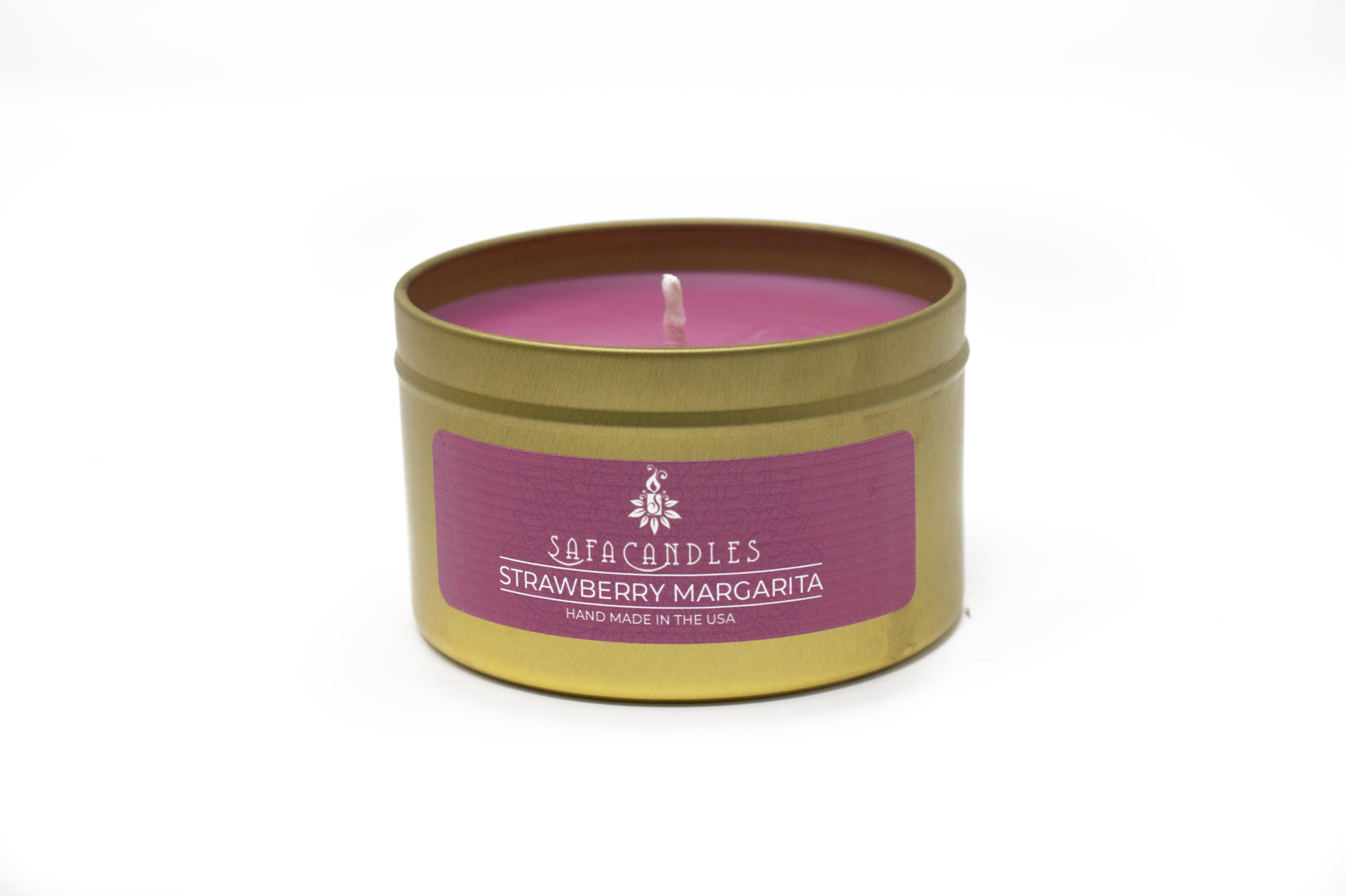 Black Cherry Scented Handmade in the USA. Travel Tin Soy Candles 