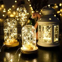 Lyyt LED Battery Powered String Lights 10 x Silver Heart Shabby Chic Battery 