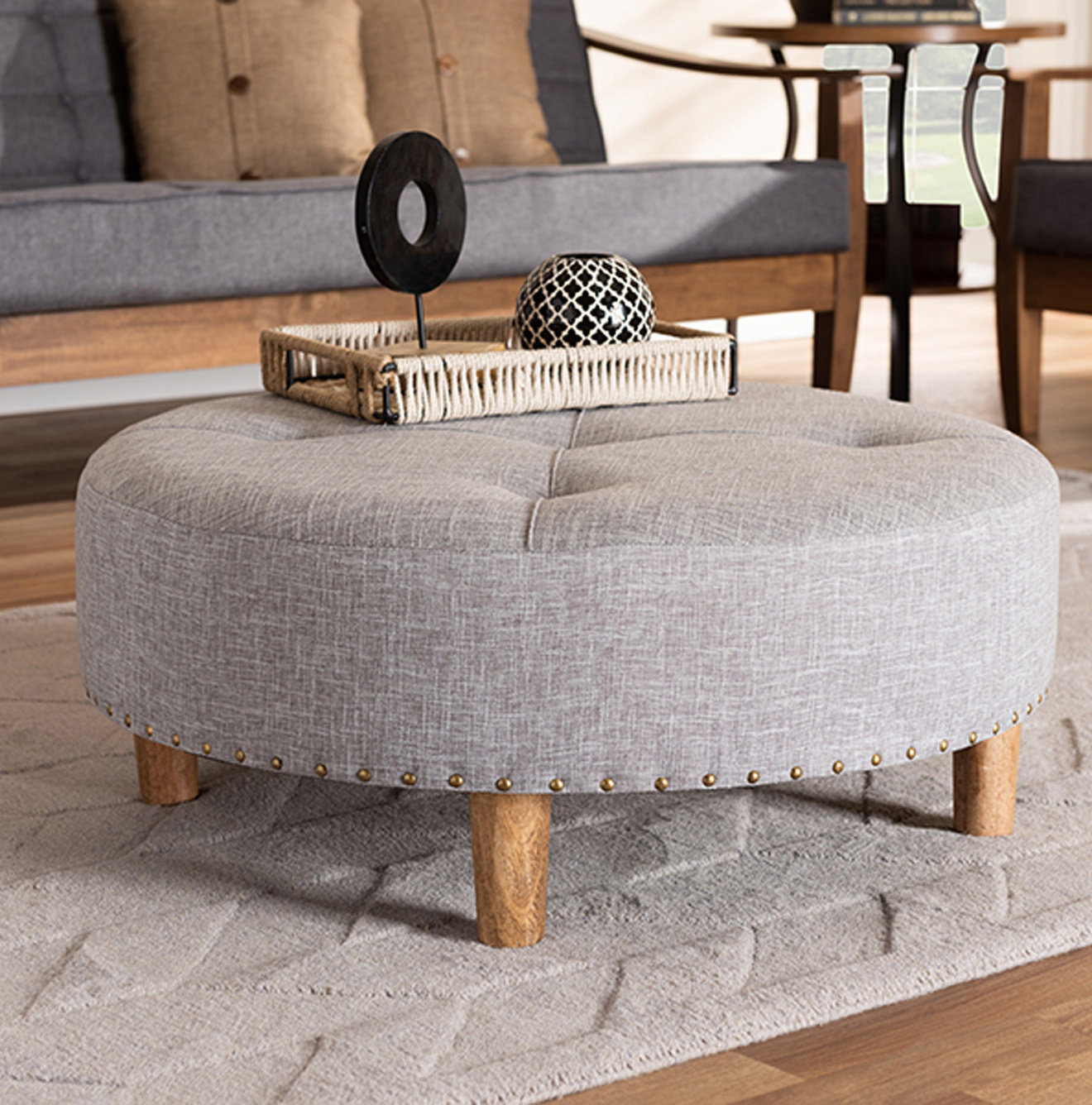 Gracie Oaks Carrington Upholstered Ottoman Wayfair