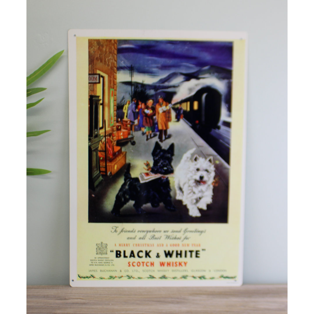 Happy Larry Metallschild Black & White Scotch Whiskey