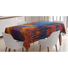 60 by 90-Inch Mahogany T06T9OR Rectangle Tuscany Tablecloth Orange