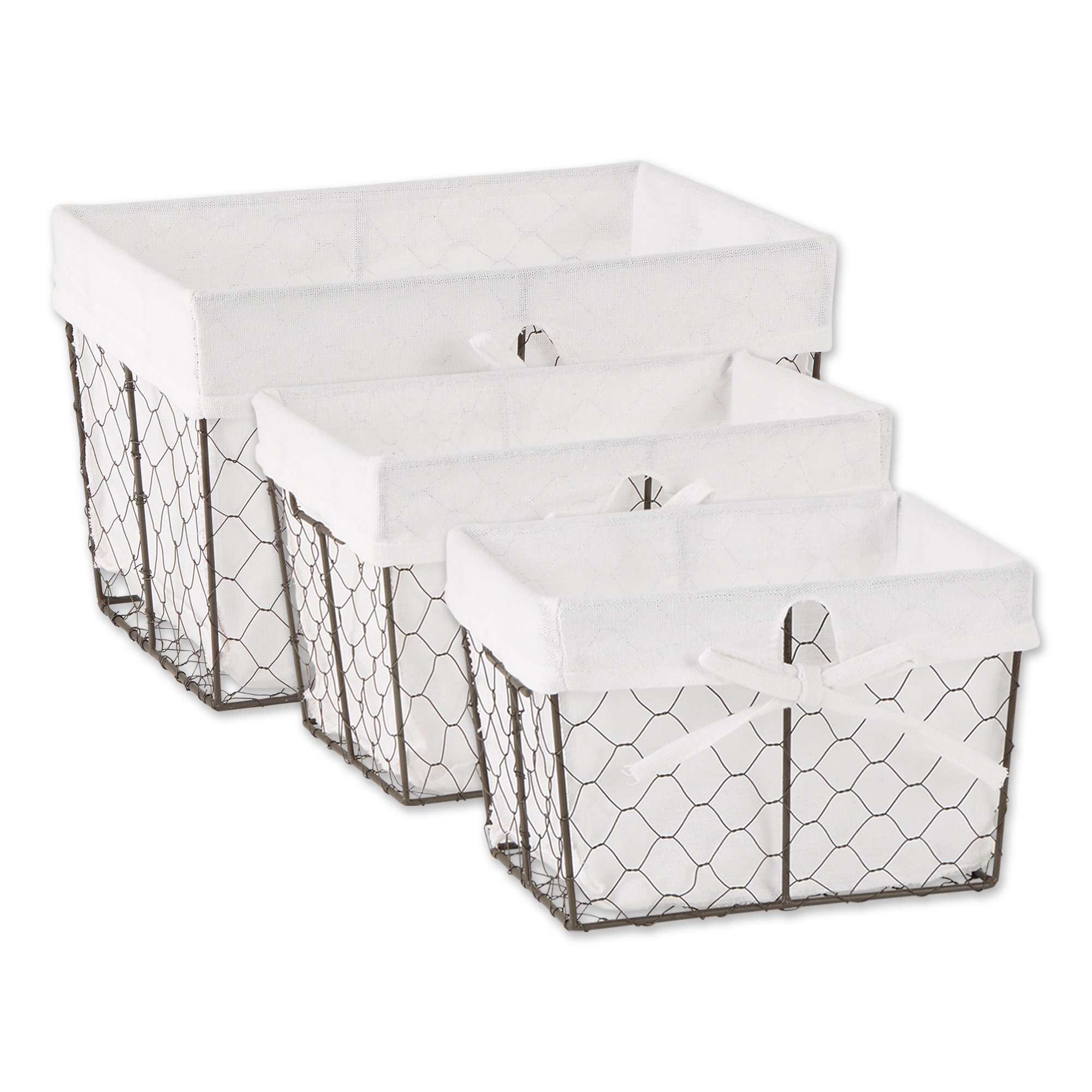 Gracie Oaks 3 Piece Wire Basket Set & Reviews | Wayfair