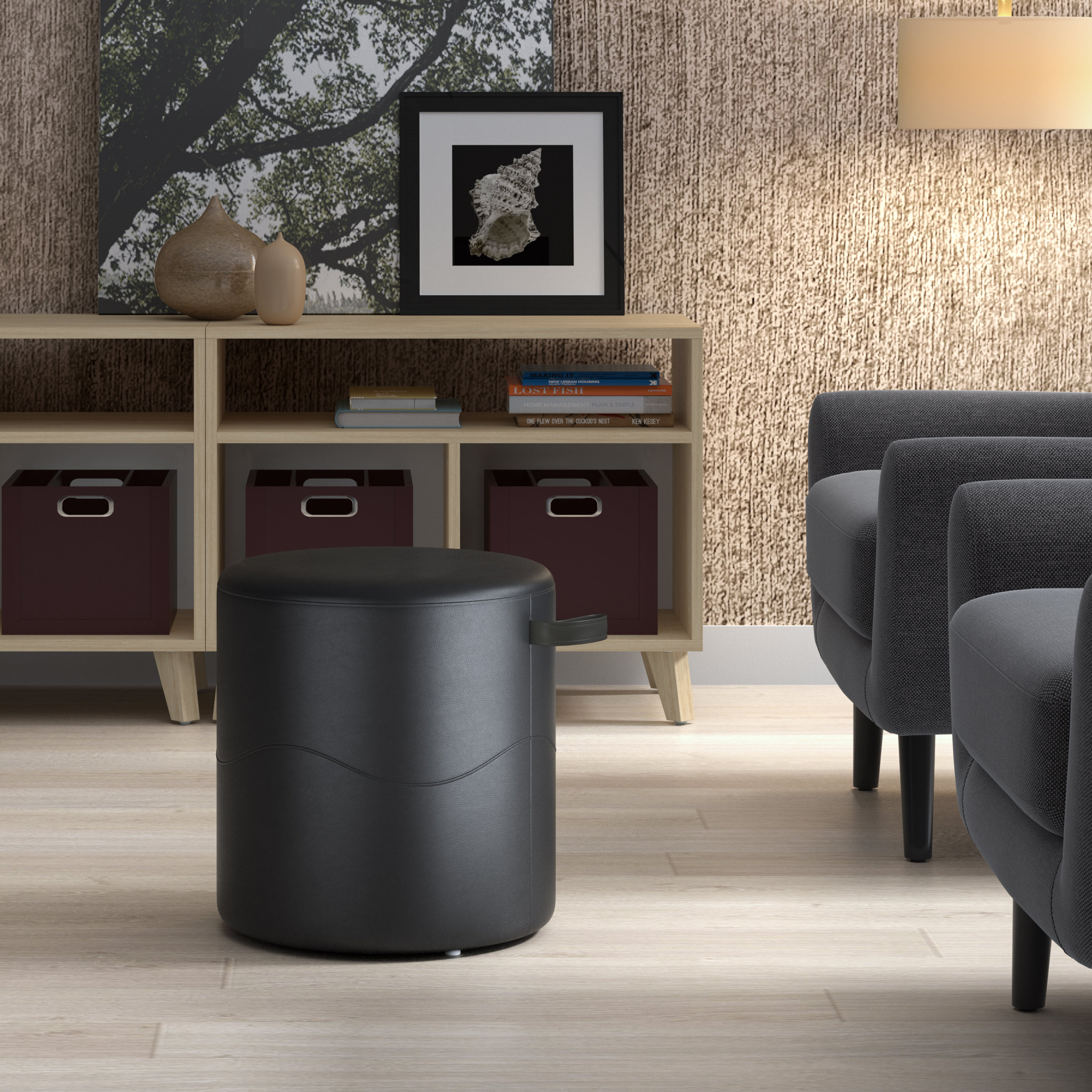 HON BASYX Cumulus Vegan Leather Pouf & Reviews Wayfair