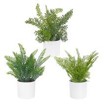 Plastic Lifelike Artificial Fern Foliage Bush Plants Indoor/outdoor Decor1/6PC#r