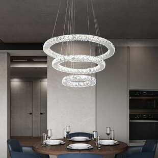 LED Modern Dimmable Chandelier inspire Pendant tech Lamp Rings Suspension set 