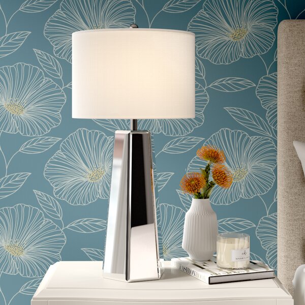 Modern Bedside Light Table Lamp with 3 Ball Mirrored Mosaic Grey Shade 