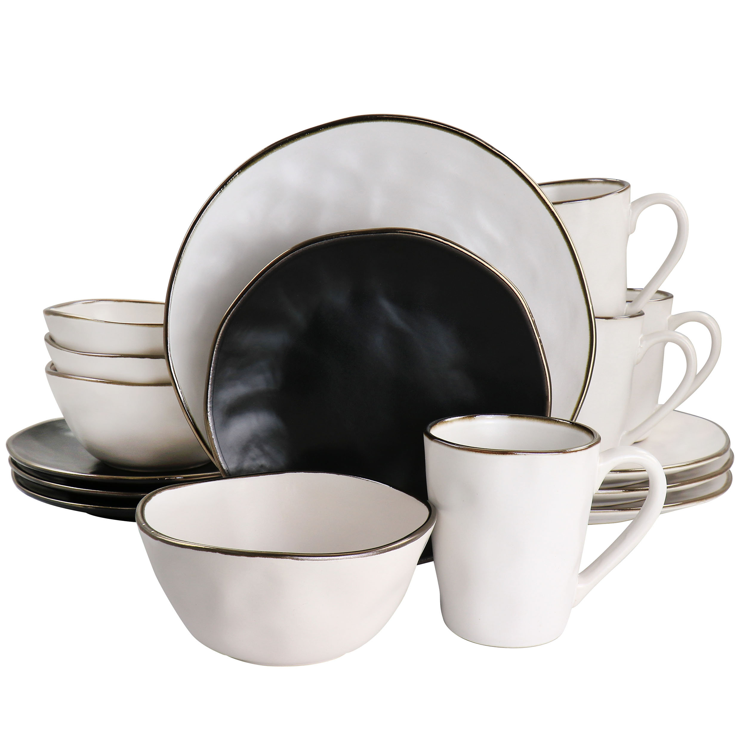 Elama Stoneware Dinnerware Set Service for 4 & Reviews Wayfair