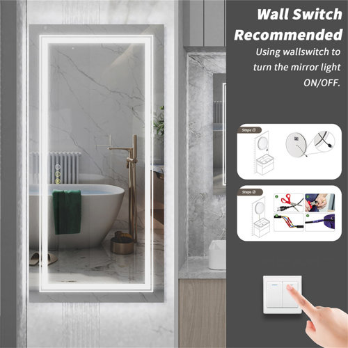 Orren Ellis Qing Rectangle LED Wall Mirror & Reviews | Wayfair
