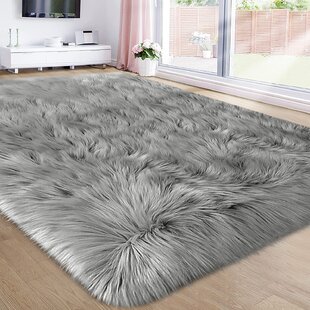 Faux Fur Area Rug Hairy Shaggy Rug White Large Faux Sheepskin Carpet Washable 