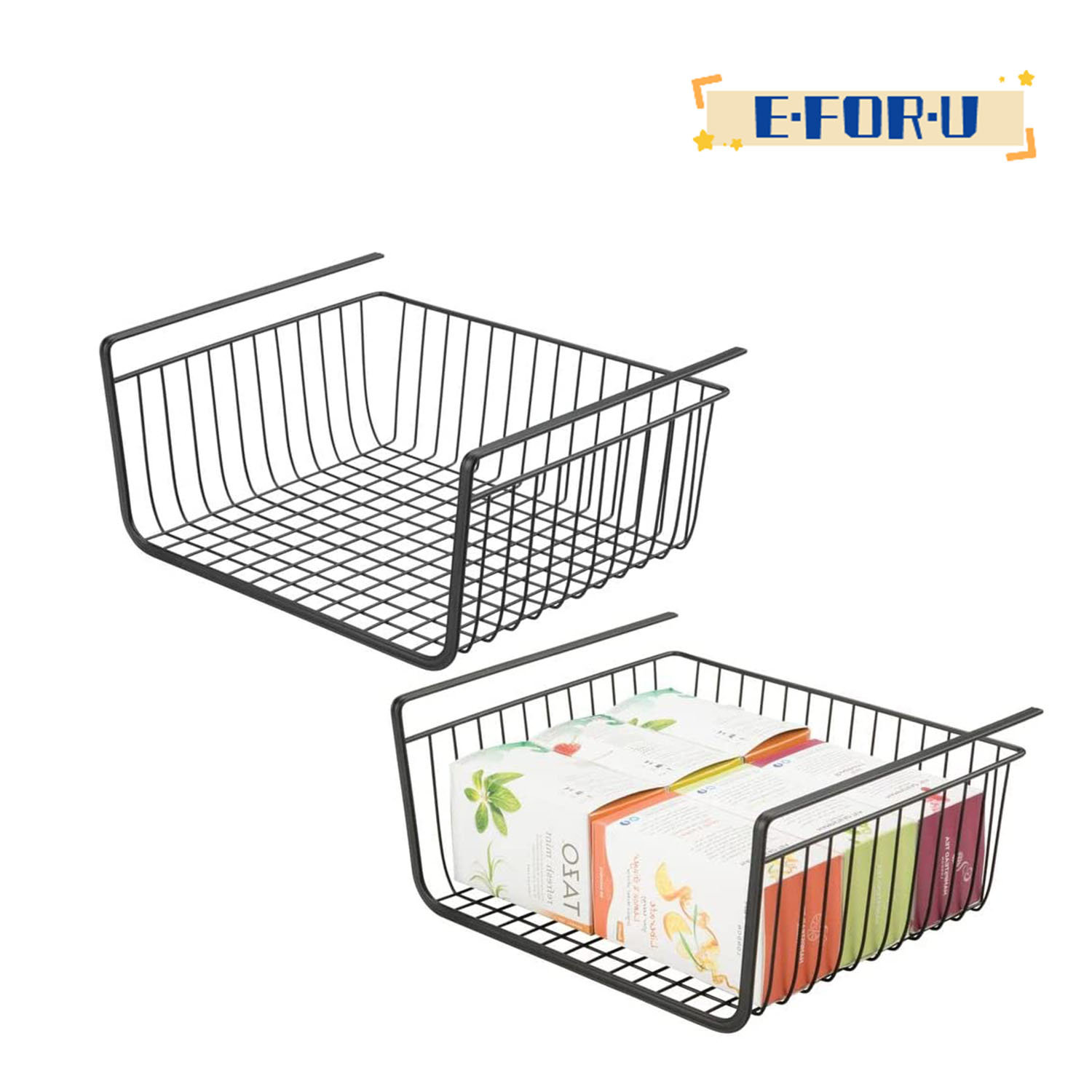 E.FOR.U 2_Household Metal Under Shelf Hanging Storage Bin Basket With
