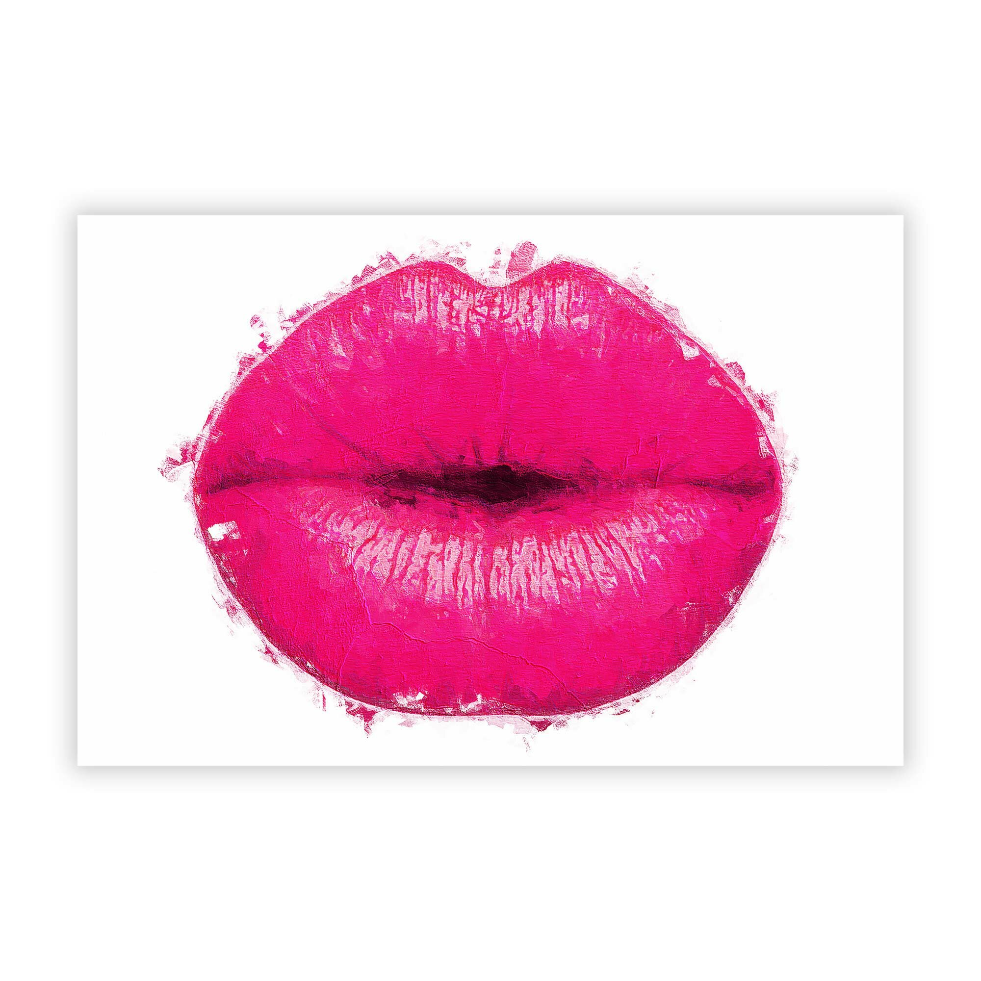 Simțițivă rău Analitic marionetă  East Urban Home Hot Pink Lips - Unframed Painting | Wayfair.co.uk
