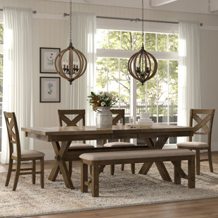 wood dining room sets with bench