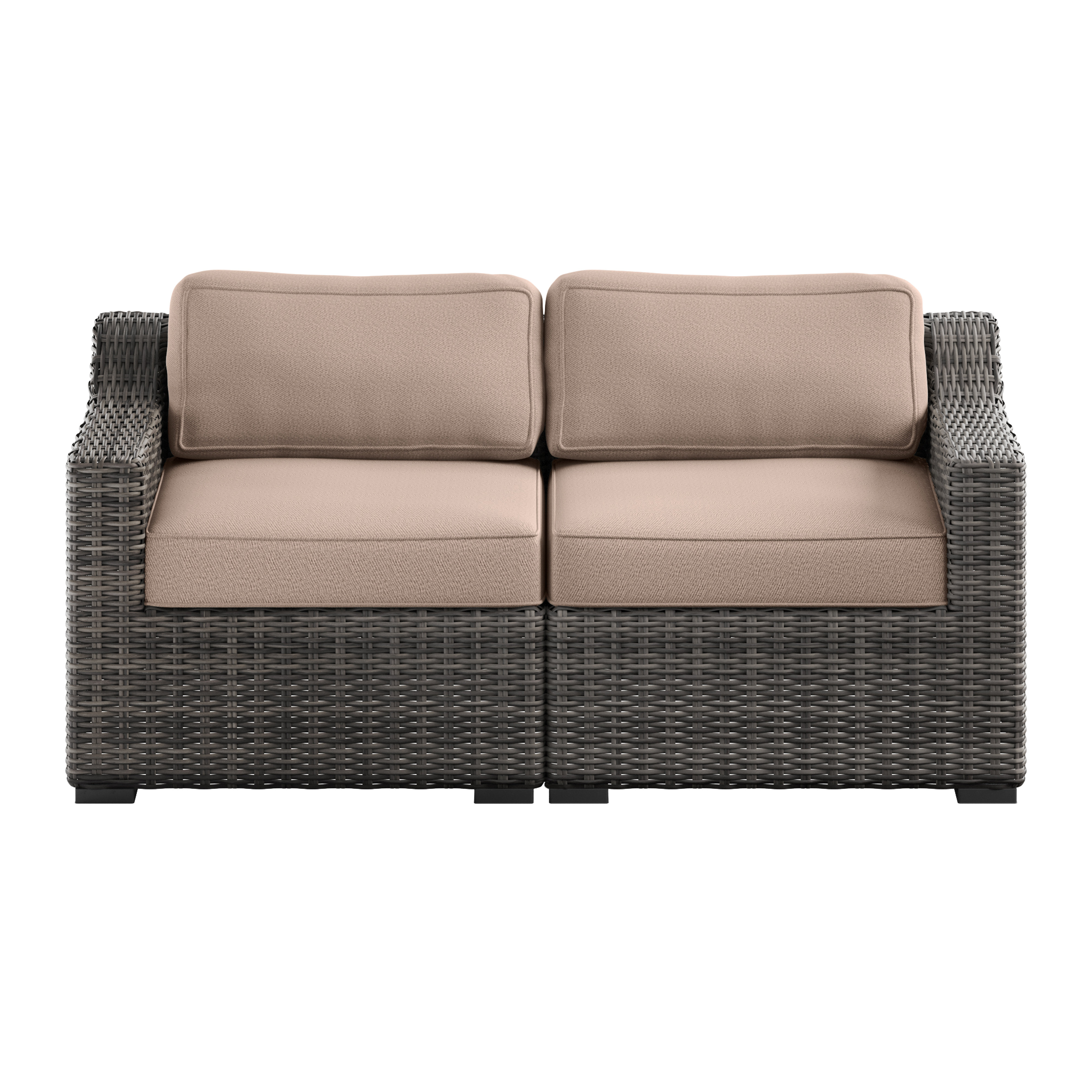 Royal Garden 64.56'' Wide Outdoor Wicker Loveseat with Cushions Wayfair