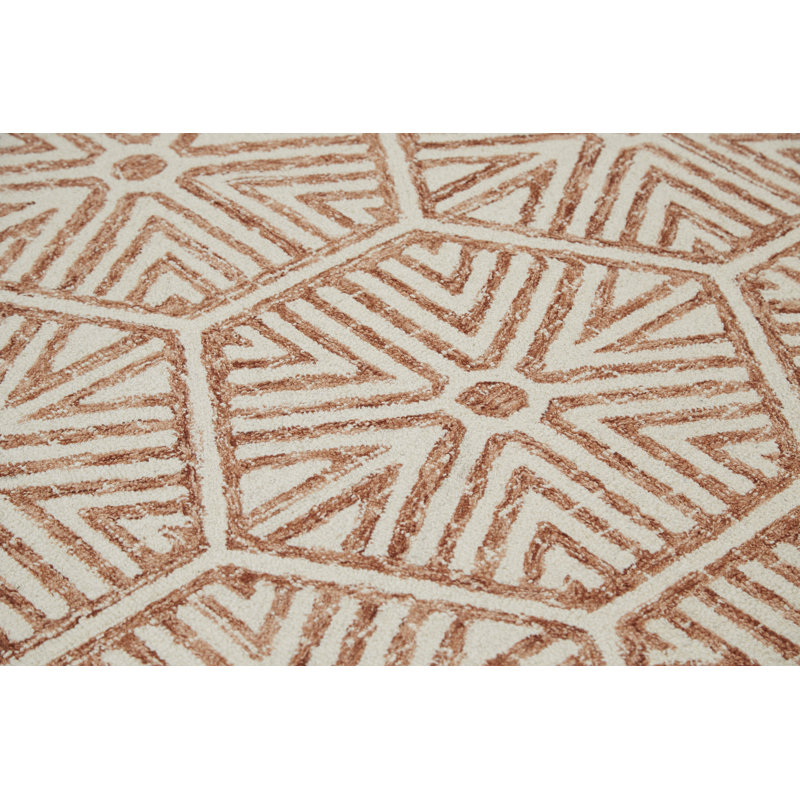 George Oliver Haycraft Handmade Wool Rust Rug | Wayfair