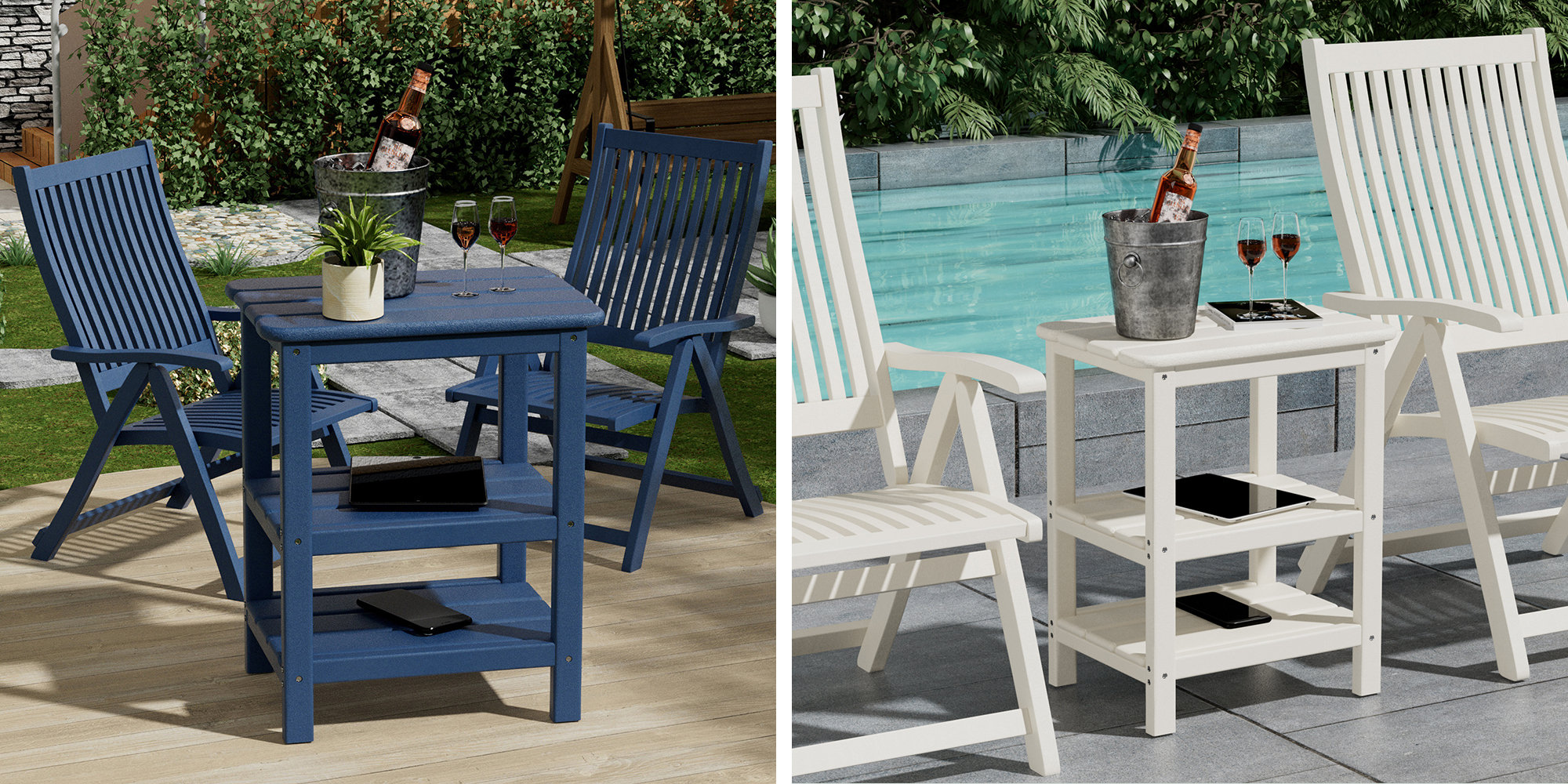 Red Barrel Studio® Outdoor HDPE Side Table Patio Table & Reviews Wayfair Canada