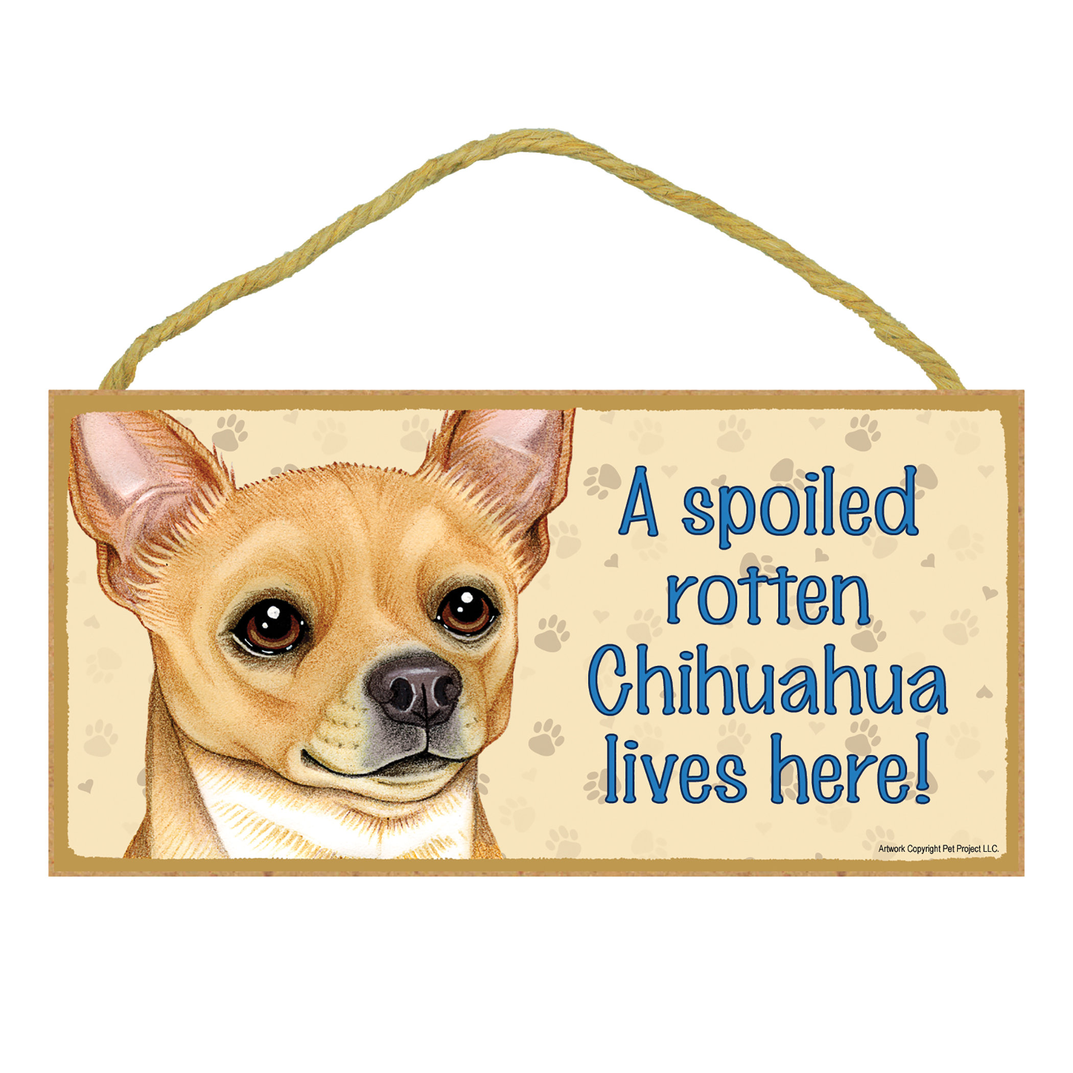 a Spoiled Rotten Yellow Lab Lives Here 5" X 10" Wood Dog Sign Plaque for sale online 