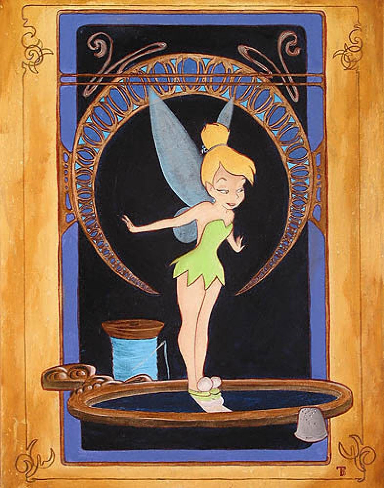 Disney Fine Art Tink S Reflection By Tricia Buchanan Benson Unframed Graphic Art On Canvas Wayfair