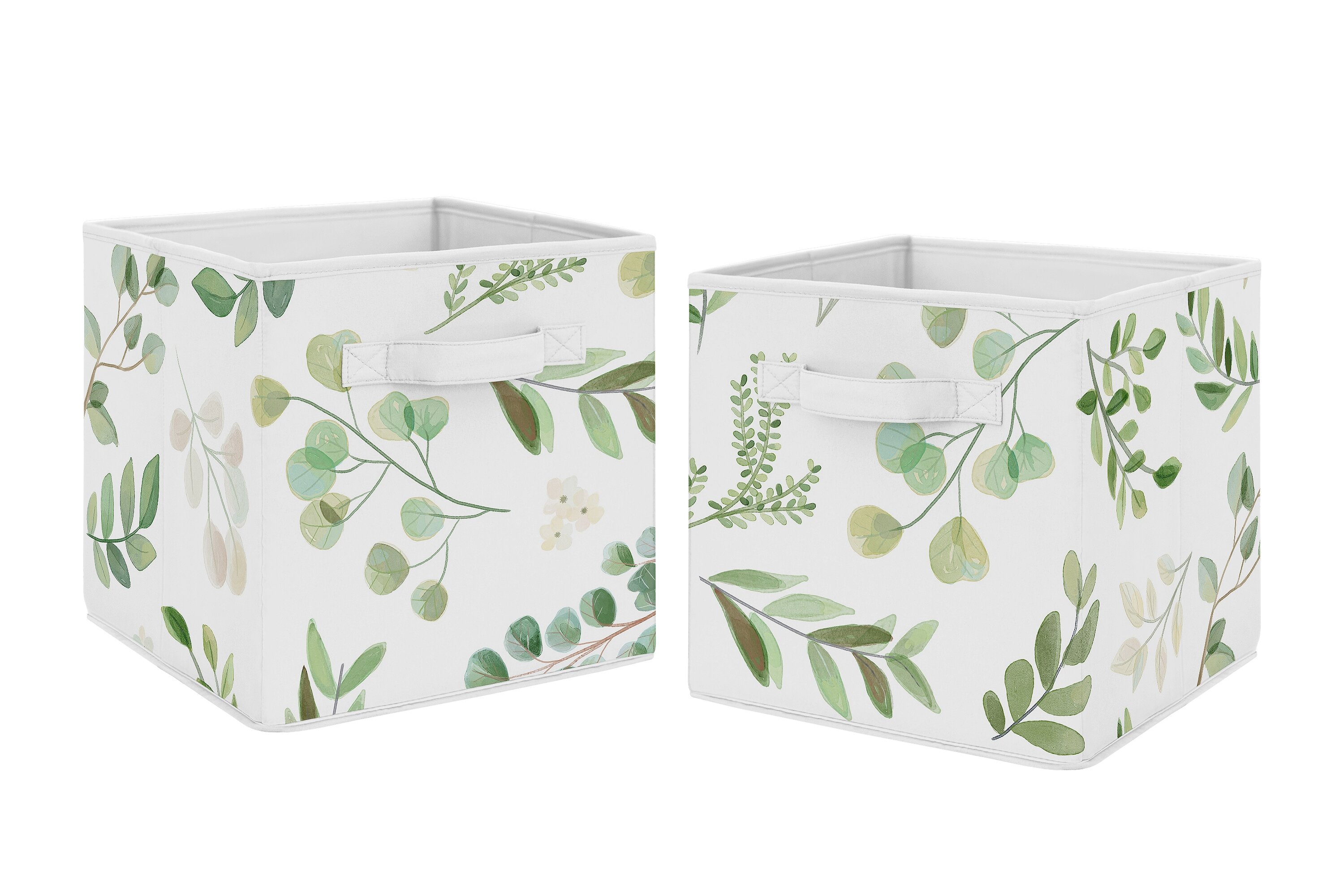 Storage Containers Cotton Fabric Reversible Bold Floral Print