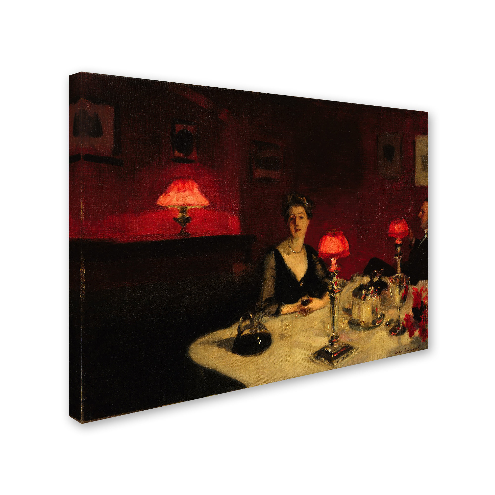 Vault W Artwork John Singer Sargent A Dinner Table At Night On Canvas ...