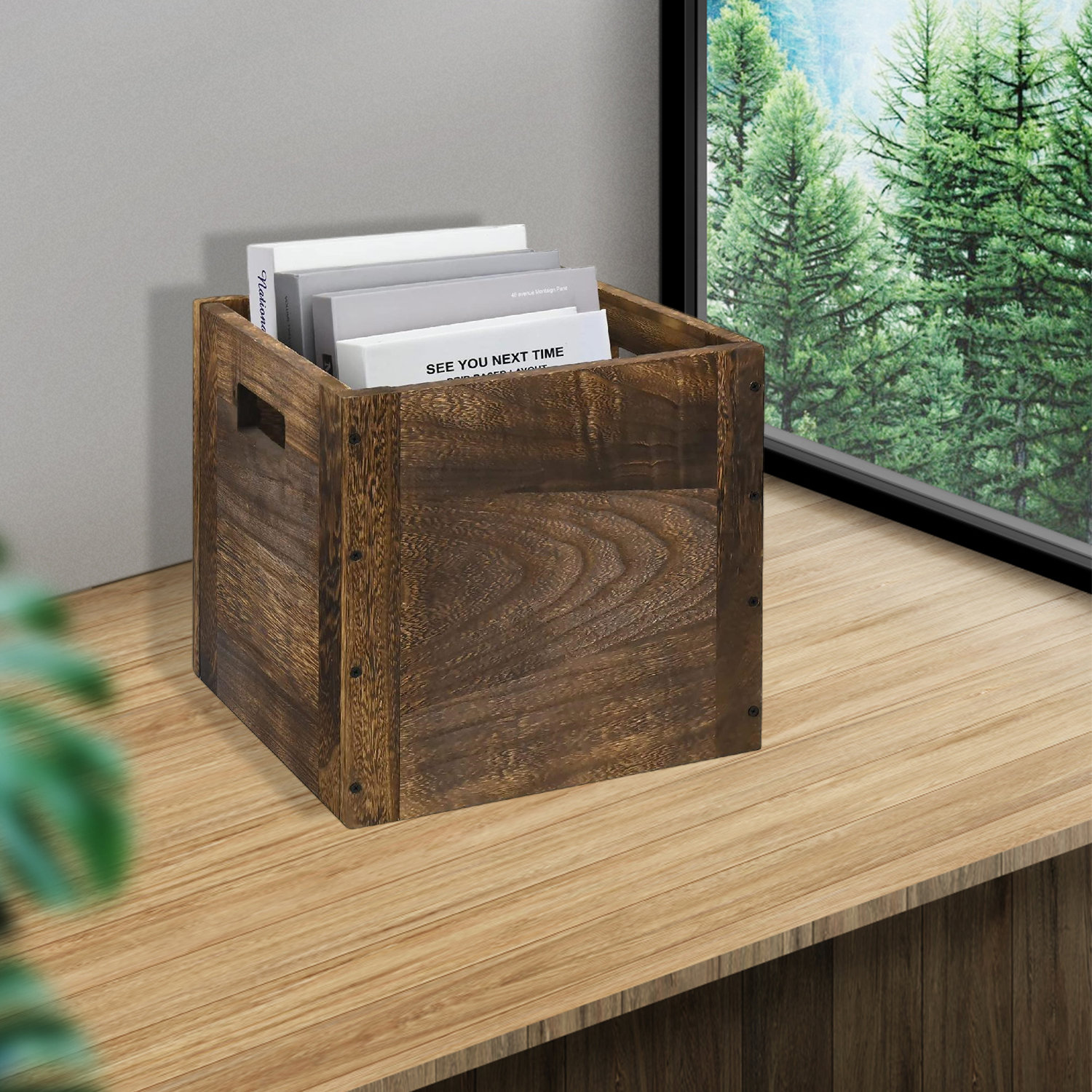 Loon Peak® Wooden Decorative Storage Box With Handle Wayfair