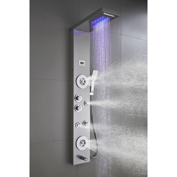 LED Shower Panel Tower System Rainfall Shower Massage Body Jet Sprayer Fixtures 