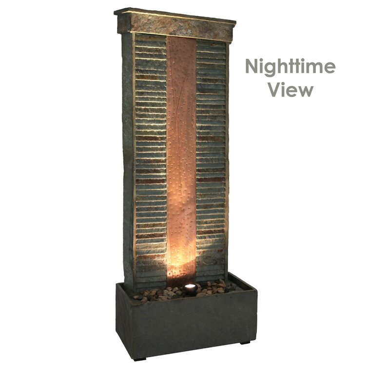 Williston Forge Copper/Natural Stone Fountain with Light & Reviews ...