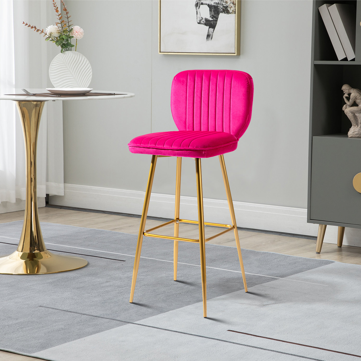 Everly Quinn Modern 29.93" Bar Stool Wayfair