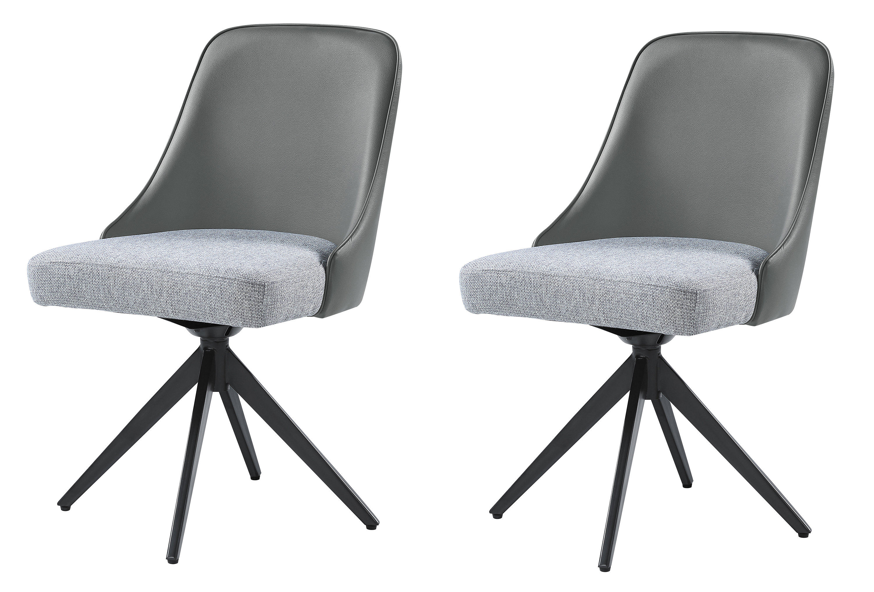 CDecor Home Furnishings Portola Grey And Gunmetal Swivel Dining Chairs