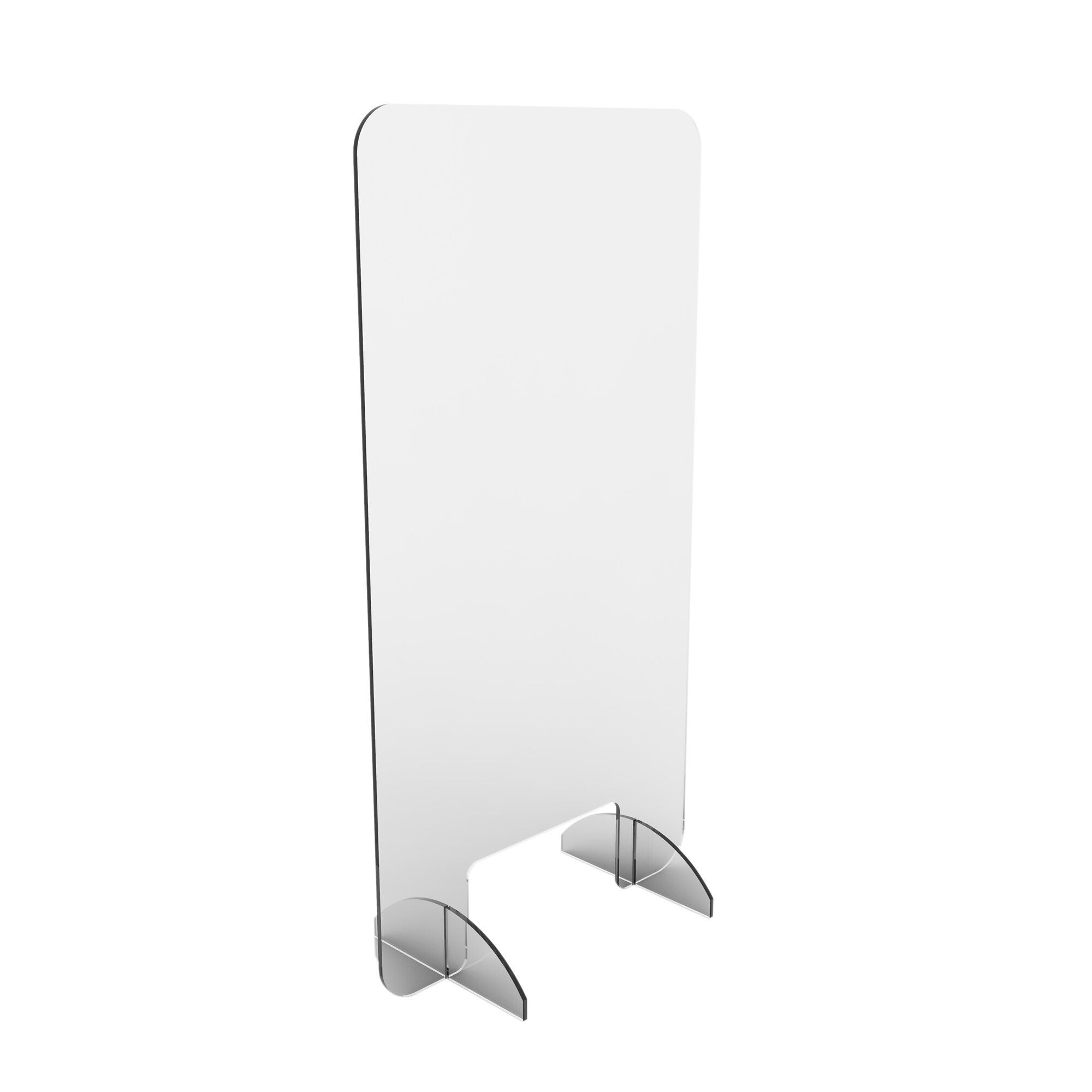 Sneeze Guard Acrylic Freestanding Partition with Transaction Opening 