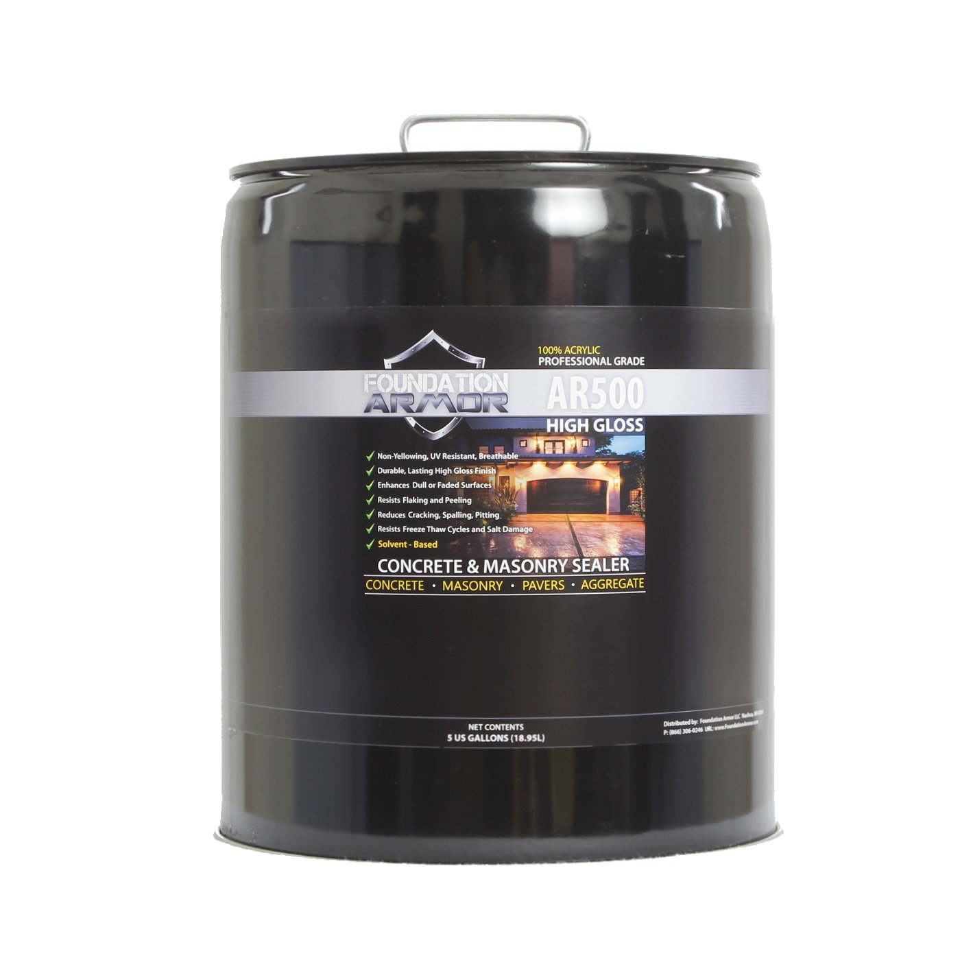 Foundation Armor 5 GAL Armor AR500 ProGrade Solvent Based Acrylic Wet