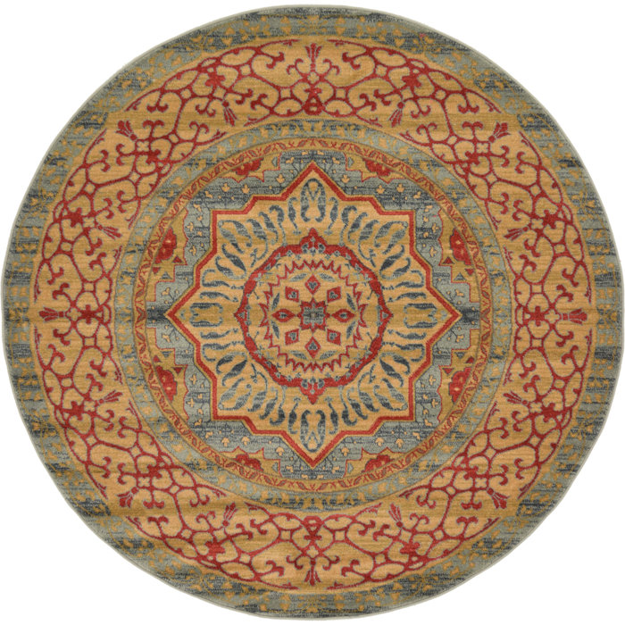 Astoria Grand Ophelia Yellow/Red Area Rug & Reviews | Wayfair