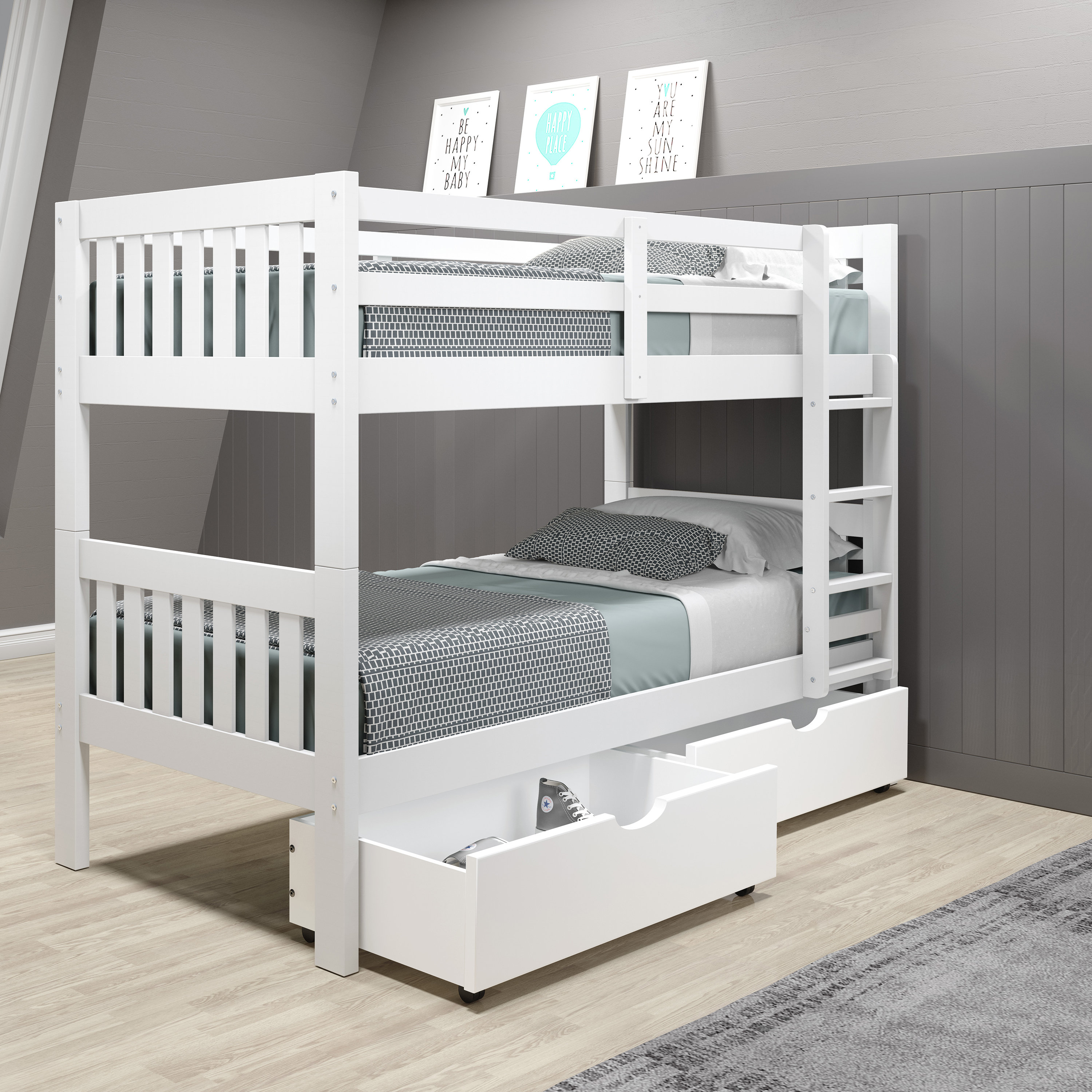 Harriet Bee Noosa Full Over Full 2 Drawer Solid Wood Standard Bunk Bed