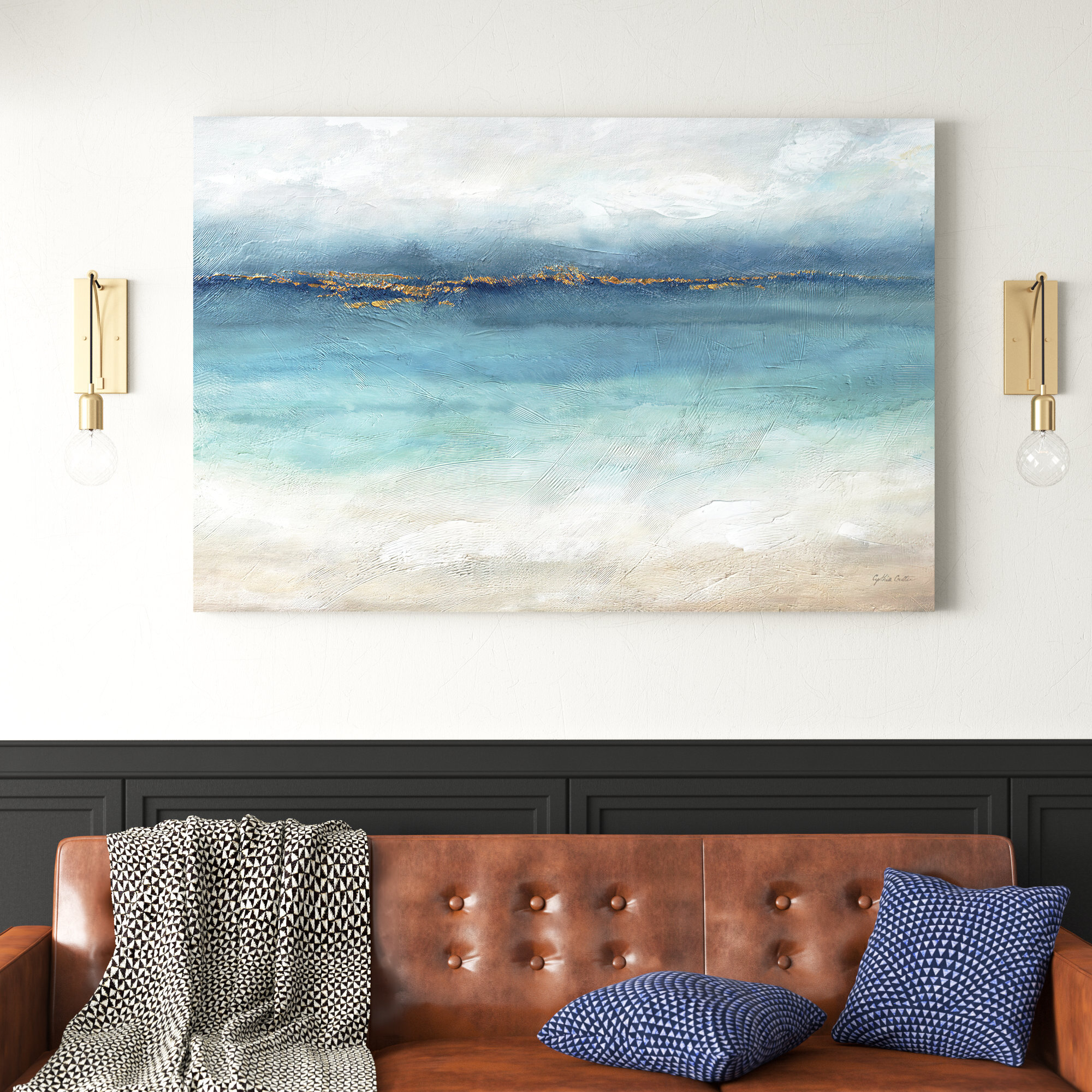 Mercury Row Serene Sea Landscape Painting on Canvas & Reviews