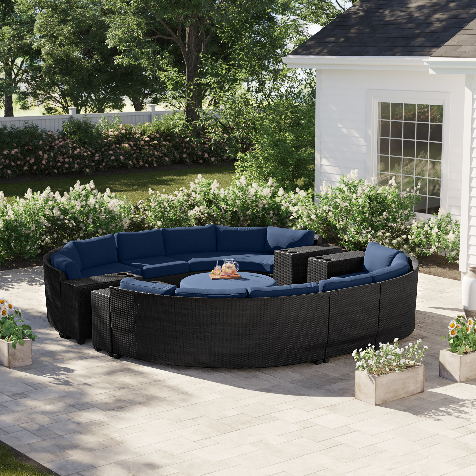 Sol 72 Outdoor™ Tegan Wicker/Rattan 10 Person Seating Group with