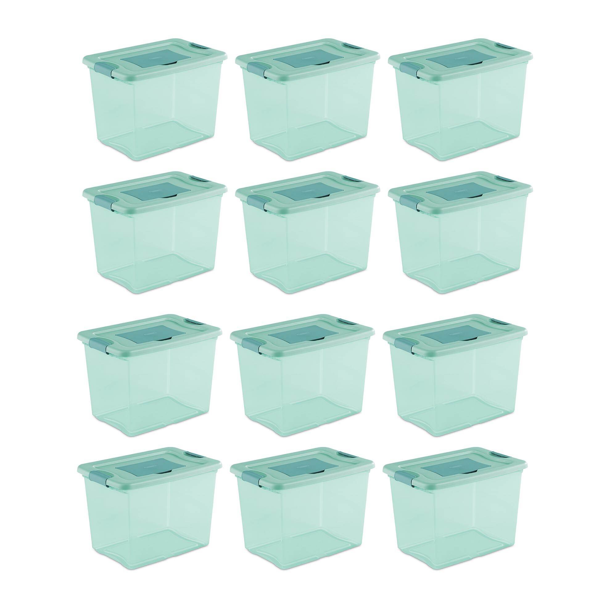 4 Pack Sterilite 56 Quart Wheeled Fresh Scent Storage Container Box with Lid 
