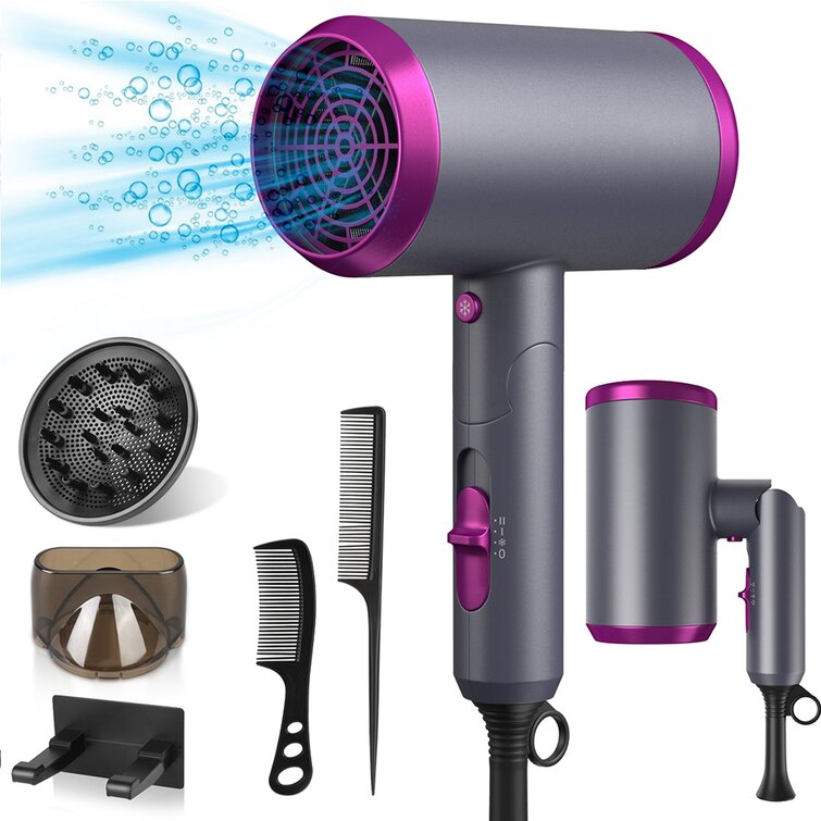 gearonic Household Foldable Hair Dryer Travel Hair Dryer Negative Ion Hair  Dryer & Reviews | Wayfair