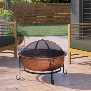wood copper fire pit