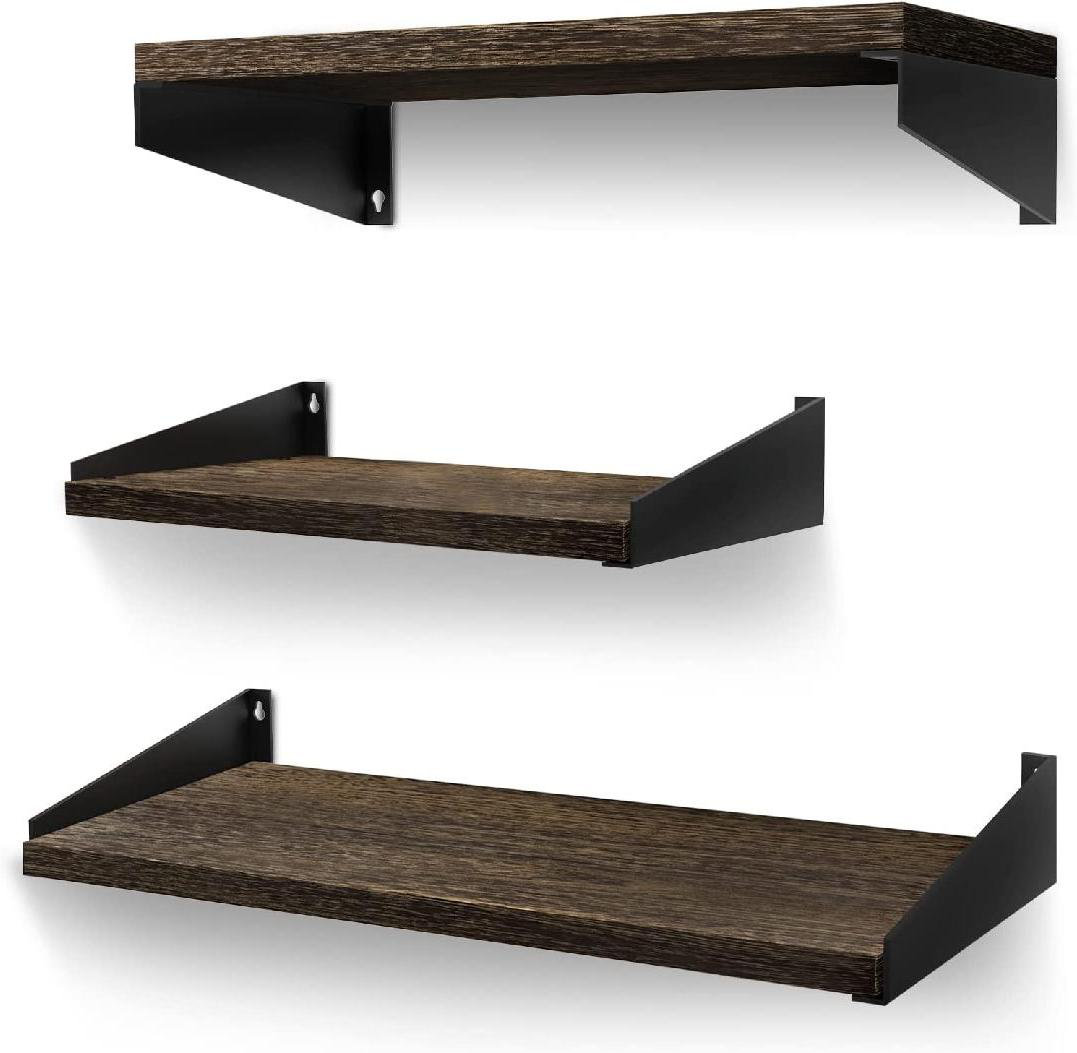 Millwood Pines Wood Floating Shelves Wall Mounted Rustic Wood Shelves
