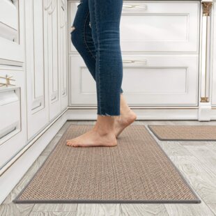 2pcs/set Decorative Chef Kitchen Area Rug Floor Carpet Non-slip Doormat 