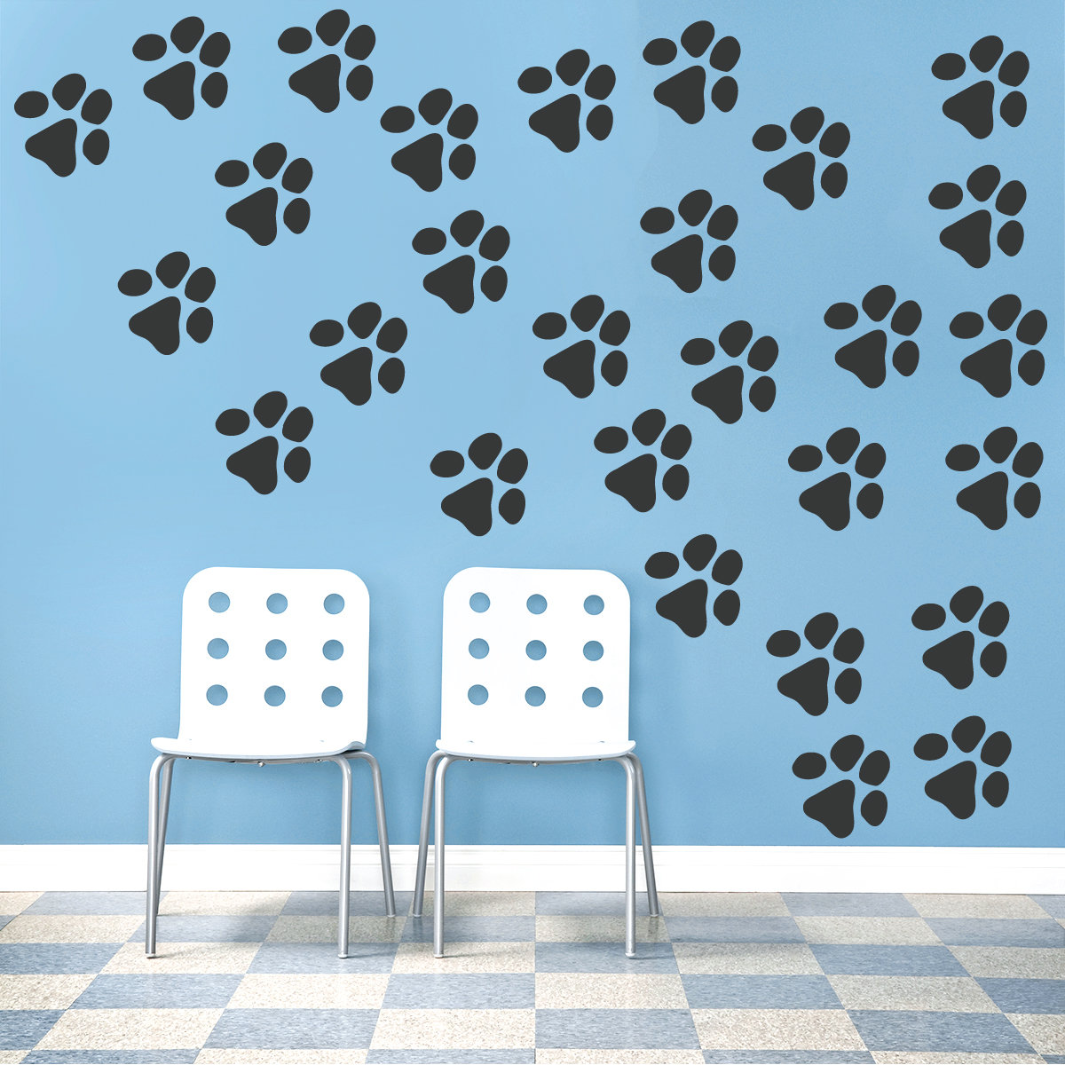 Tucker Murphy Pet™ Dog Paw Prints Wall Decal & Reviews Wayfair