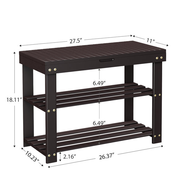 artiss bamboo shoe rack bench