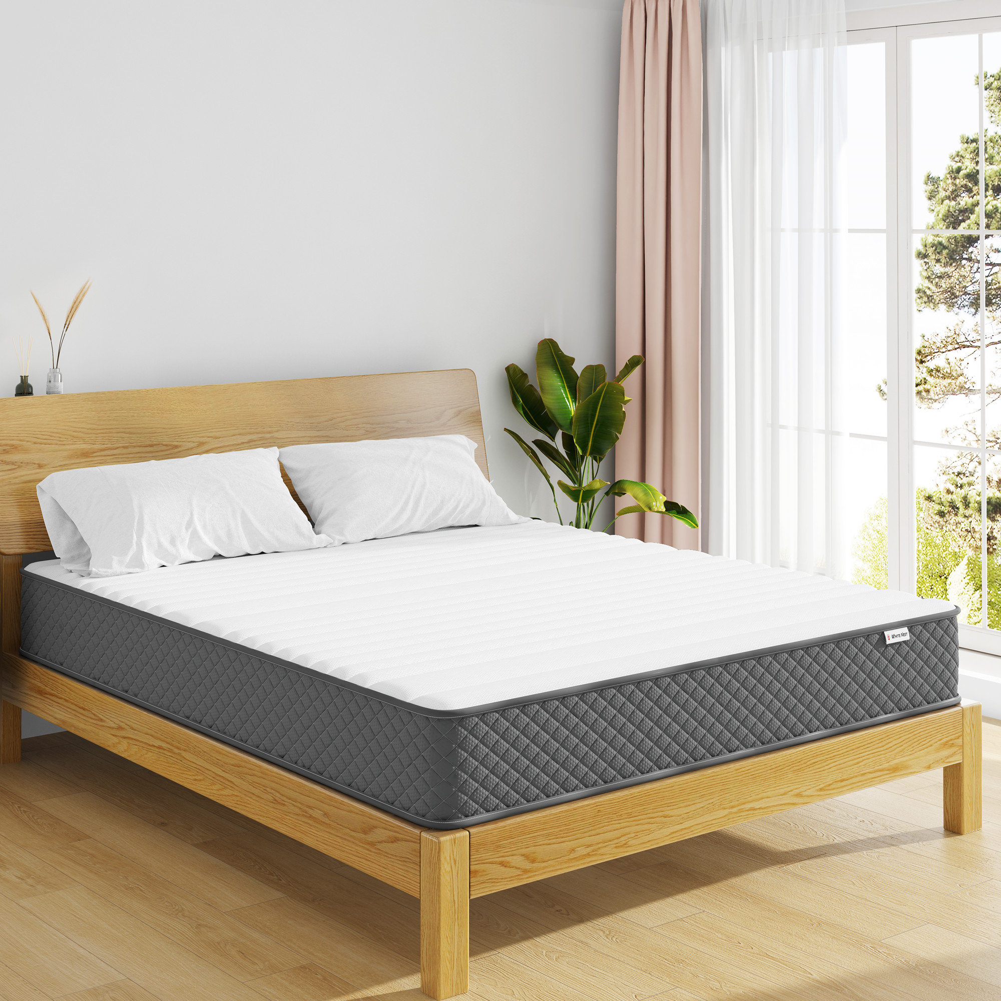 White Nest 10'' Medium Hybrid Mattress Fibreglass Free & Reviews