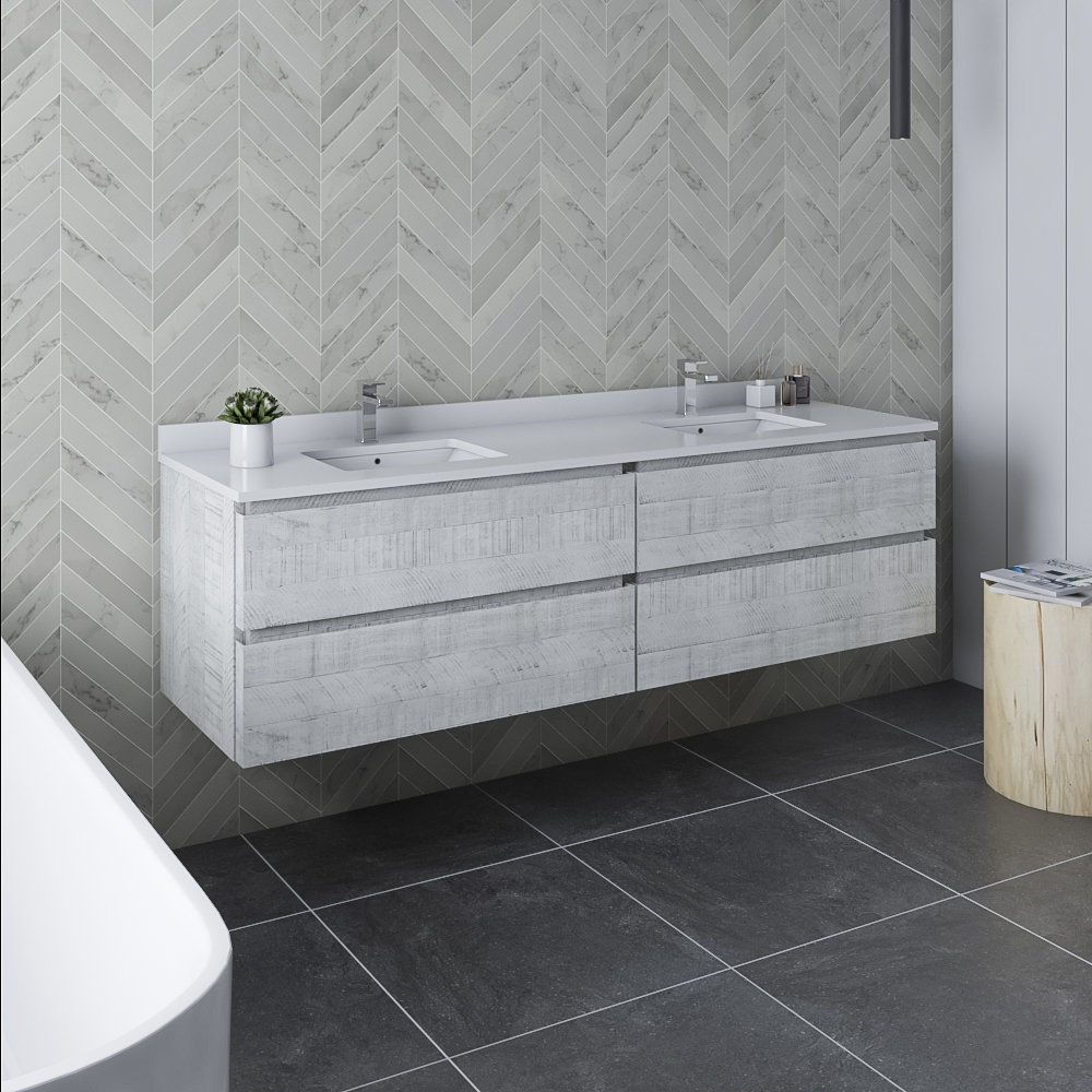 Fresca Formosa 72" WallMounted Double Bathroom Vanity Set & Reviews Wayfair