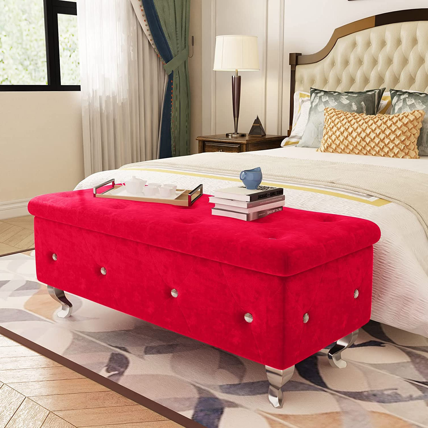 Rosdorf Park Deztiny Upholstered Flip Top Storage Bench & Reviews Wayfair