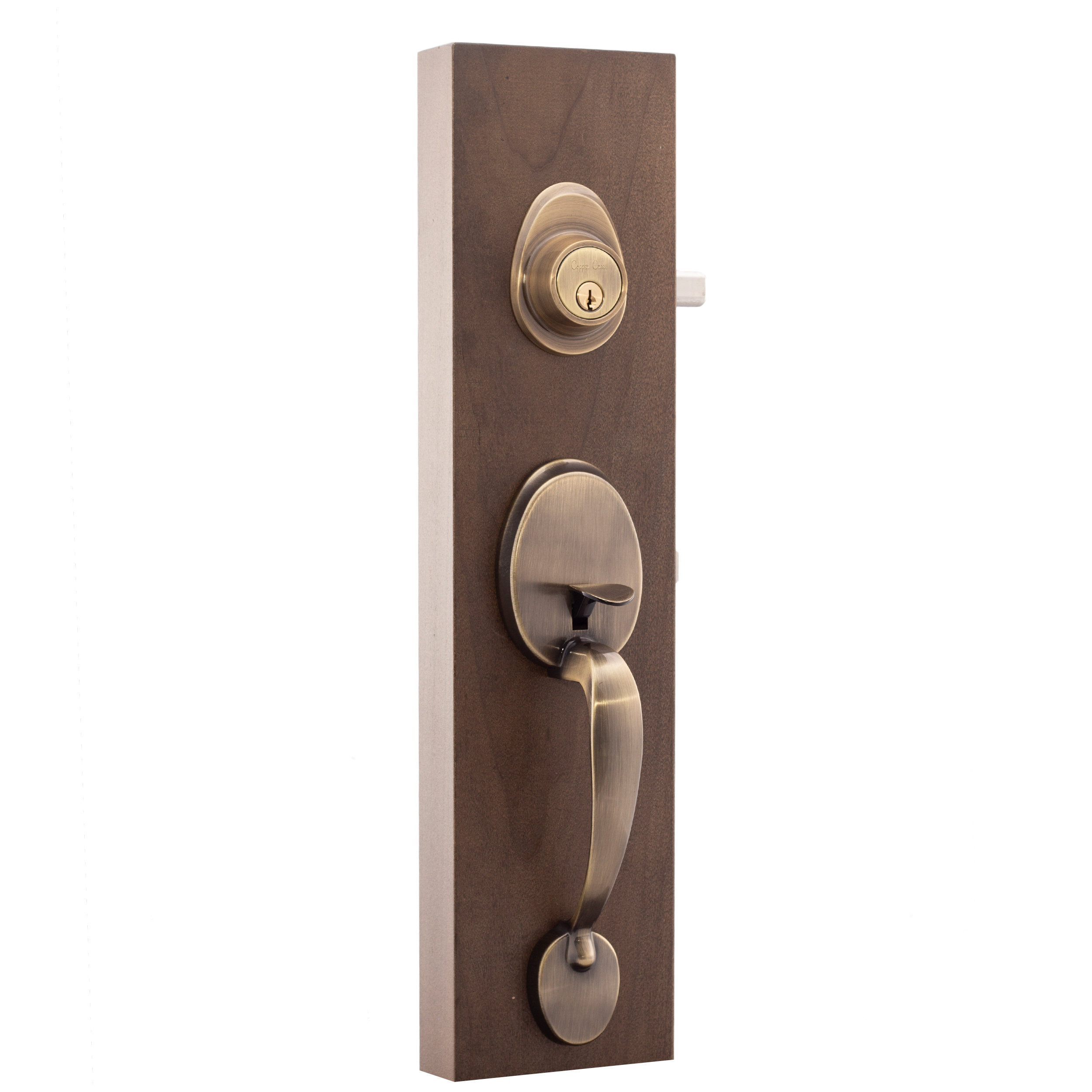 Copper Creek Handleset with Single Cylinder Deadbolt and Door Knob and
