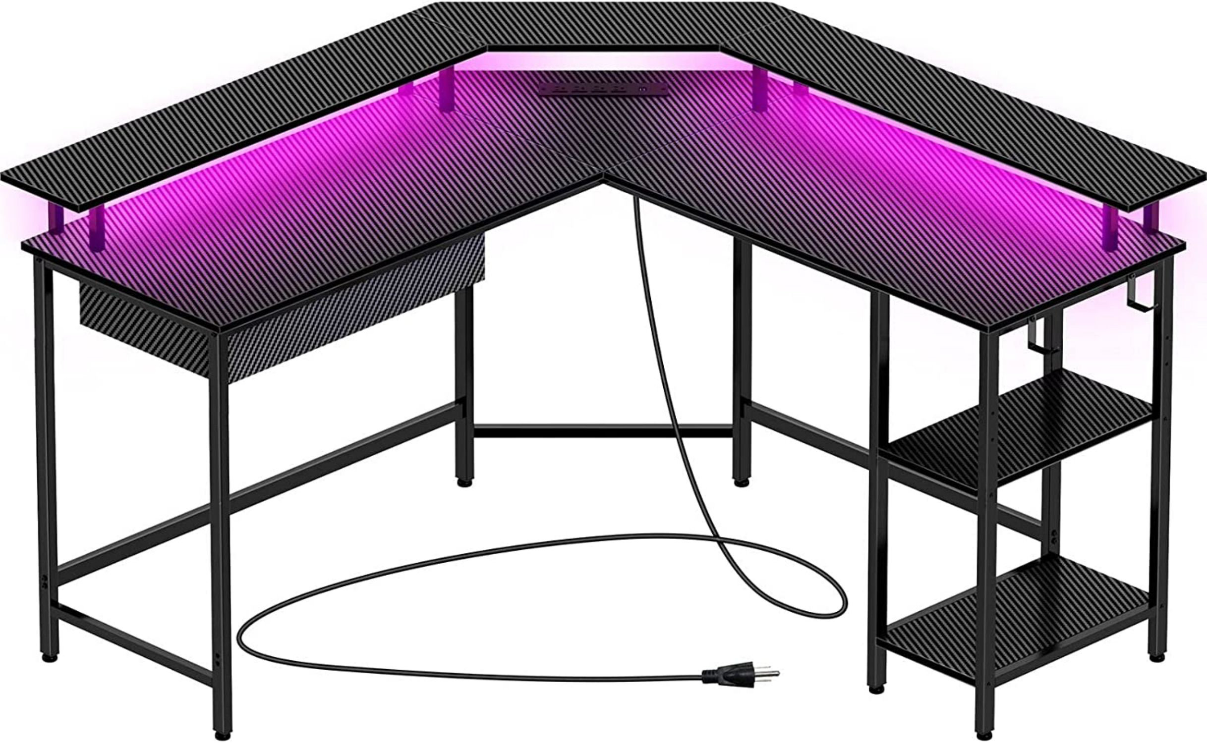 Inbox Zero Joshu LShaped Desk Wayfair