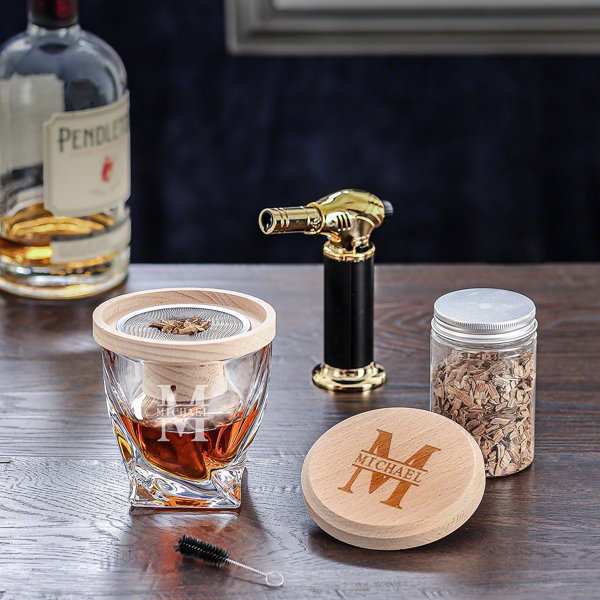 Home Wet Bar Halo Whiskey Smoker With Custom Twist Glass 6 Pc Oakmont ...