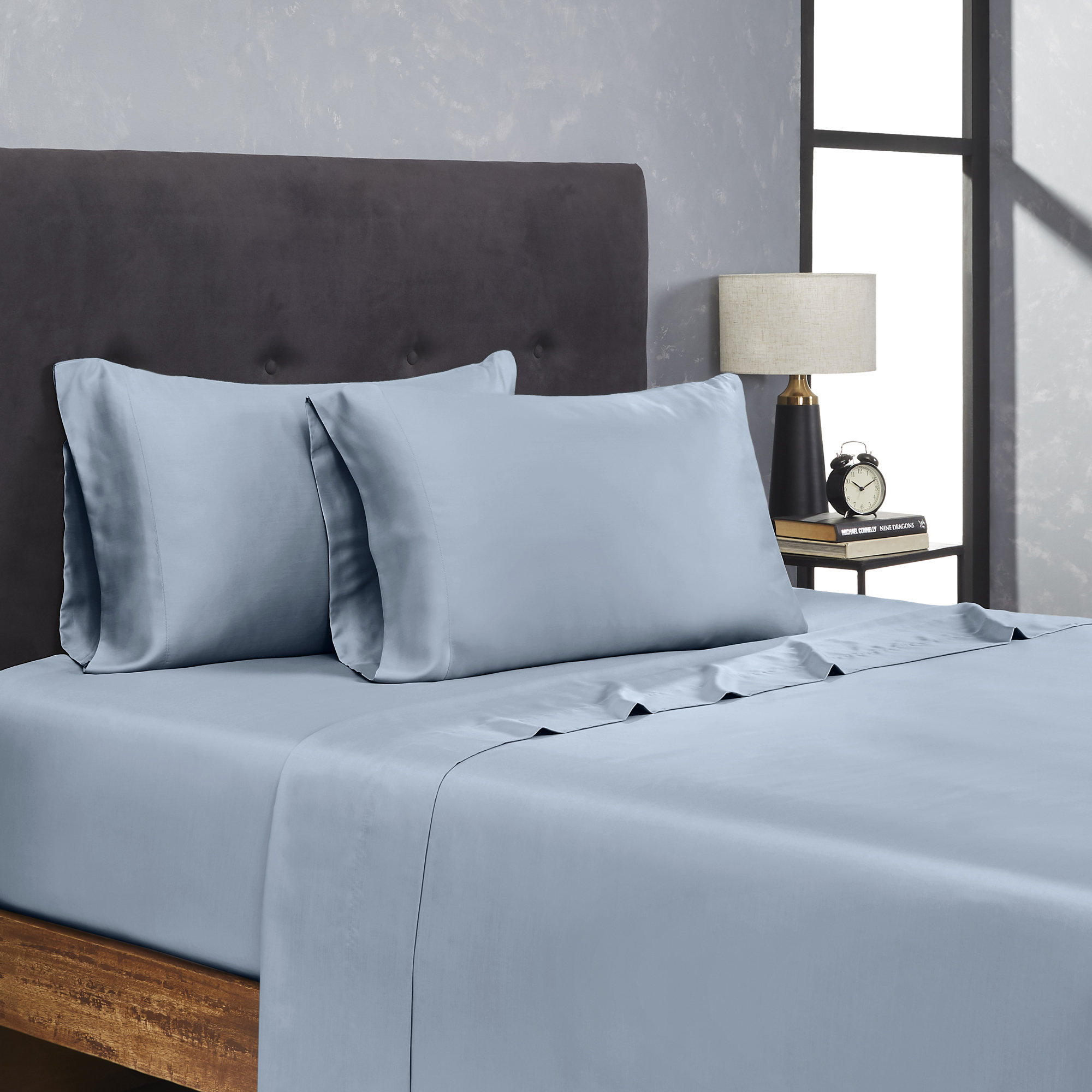Italian Hotel Collection 1000 Thread Count, 100% Cotton Sheet Set, Blue, California King.